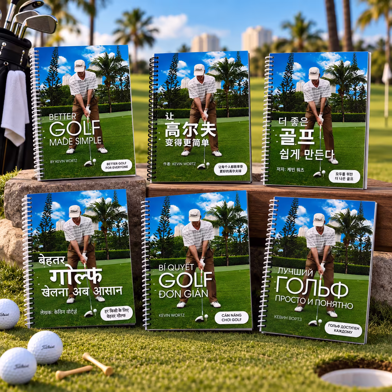 Better Golf Made Simple multilingual golf instruction books